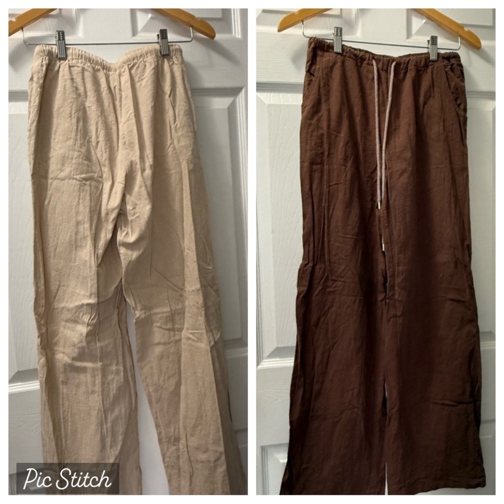 2 Textured SHEIN Pants with Drawstring Waistband - Size XS Pants - Used once